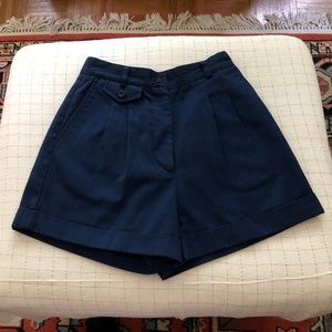 Carreau Navy Blue Pleated shorts, XSmall